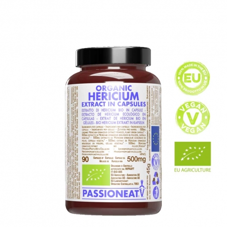 Estratto di Hericium erinaceus fungo bio europeo - 90 capsule vegetali 500mg