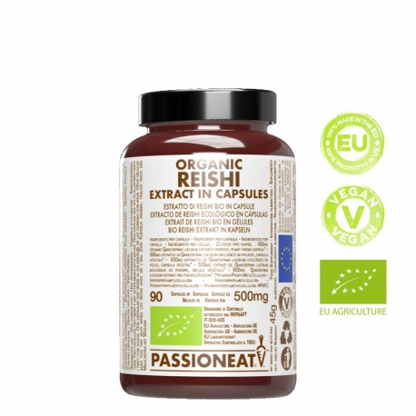 Estratto di Reishi Ganoderma lucidum fungo bio europeo - 90 capsule vegetali 500mg